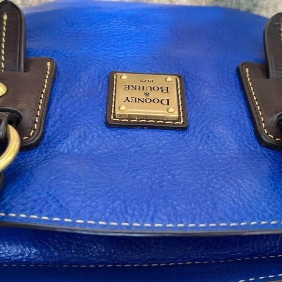 Dooney and Bourke DB Royal Blue Toledo Leather Wing Strap Satchel Florentine Bag - Picture 3 of 14